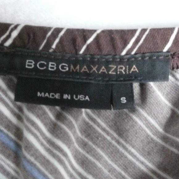 BCBG Maxazria Brown Stripe Halter Dress - Sz S - Picture 10 of 10